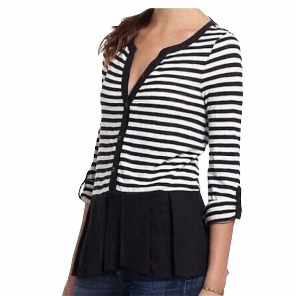 Anthropologie Postage Stamp Striped Top
